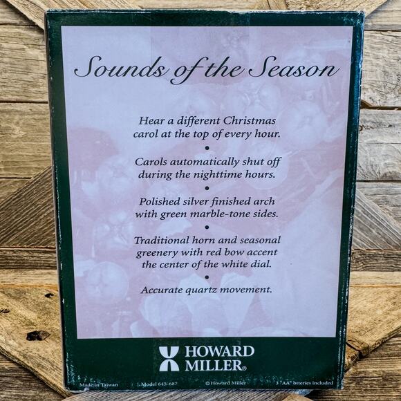 Sounds of the Season Musical Tabletop Clock by Howard Miller, Model 645-687 - Picture 5 of 14